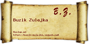 Buzik Zulejka névjegykártya